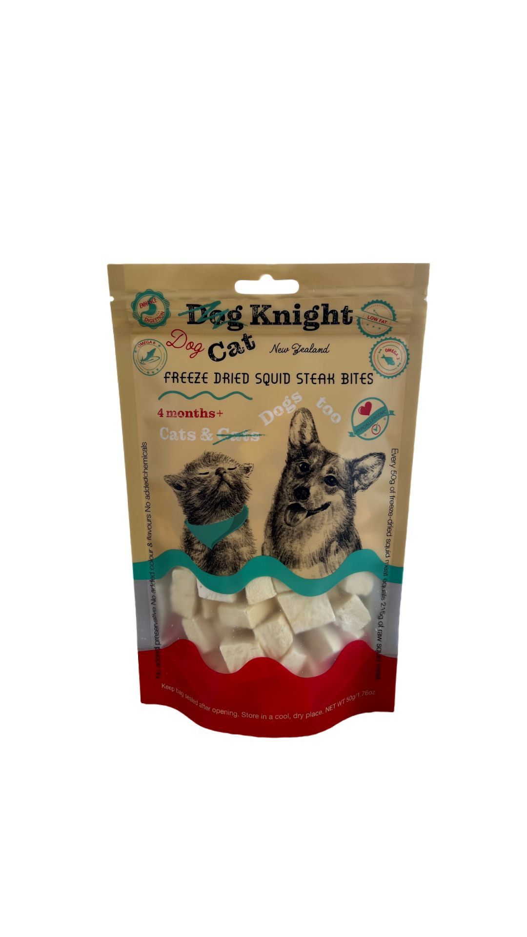 Dog Knight Freeze Dried Squid Steak Bites 50g