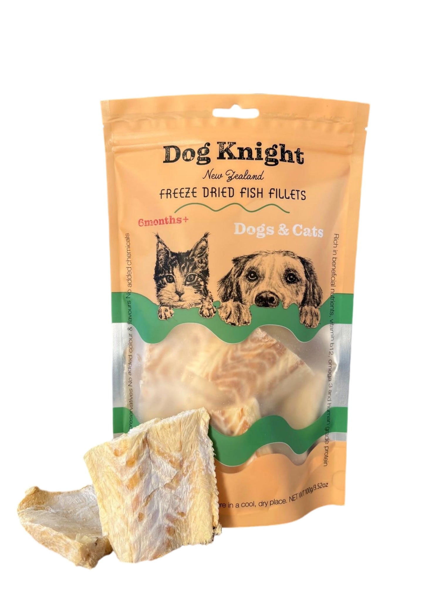 Dog Knight Freeze Dried Ling Fish Fillets 100g