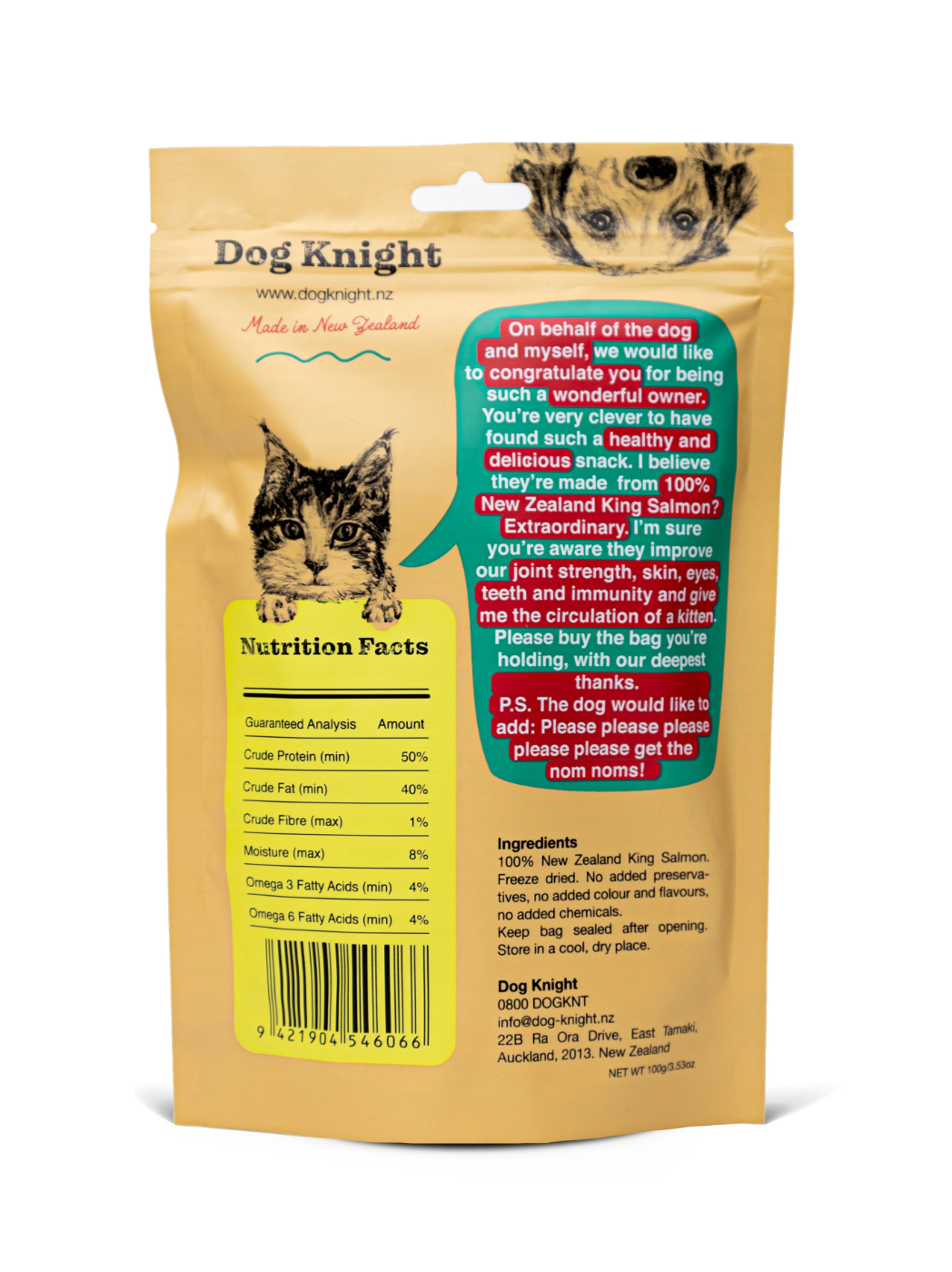 Dog Knight Freeze Dried King Salmon Fillets 100g