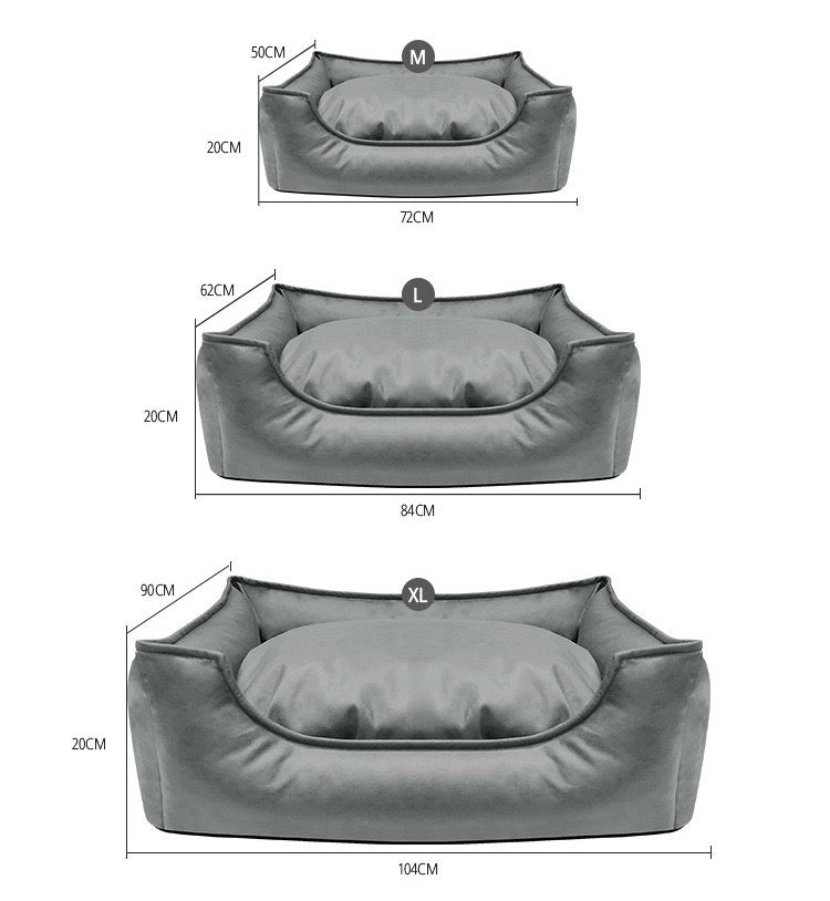 HoMings Pet Waterproof Artificial Leather washable Dog Sofa Dog Bed