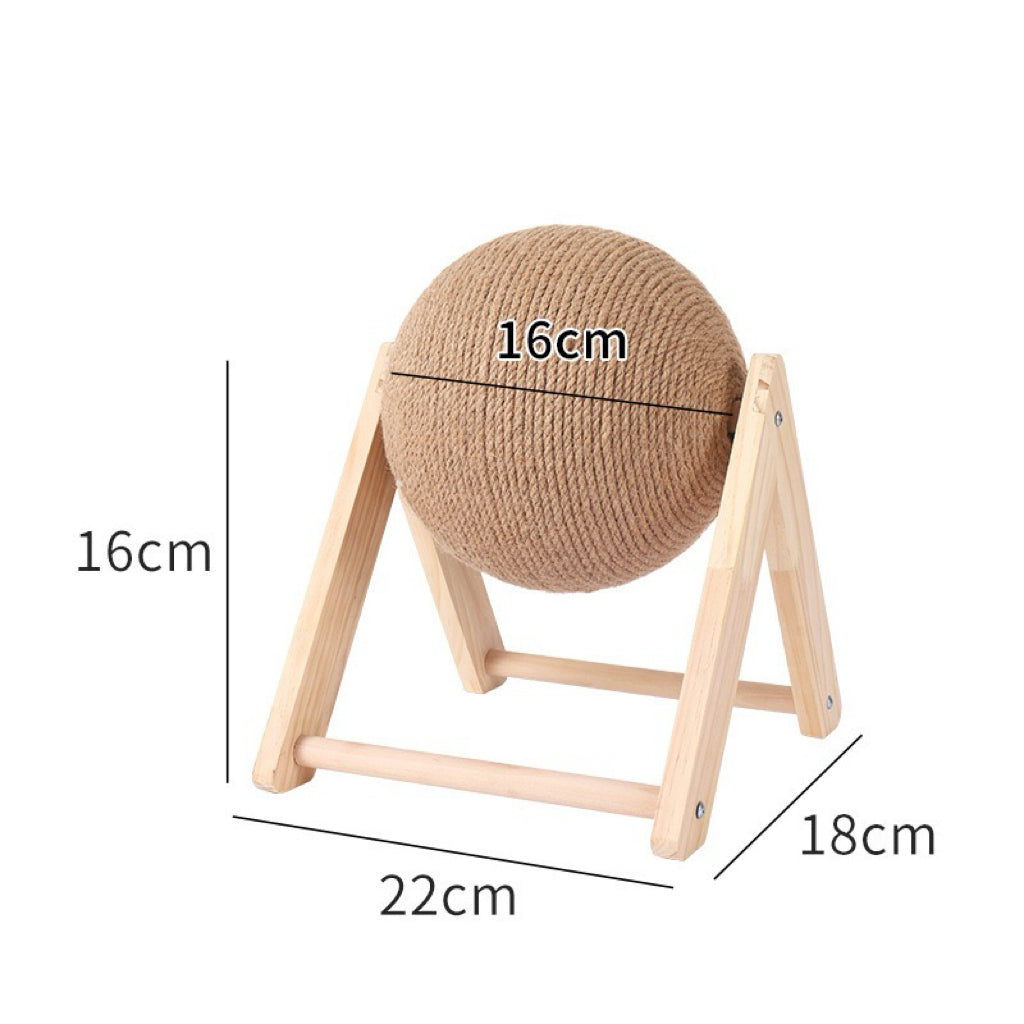 HoMings Pet Sisal Cat Wooden Scratching Ball Post V Shape