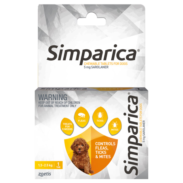 Simparica Flea Treatment For Dog 1.3-2.5kg (1 Pack)