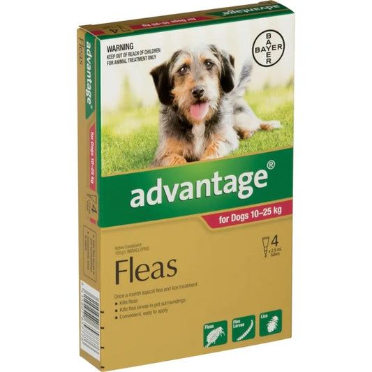 Advantage Flea Treatment For Dog 10-25kg (4 Packs)