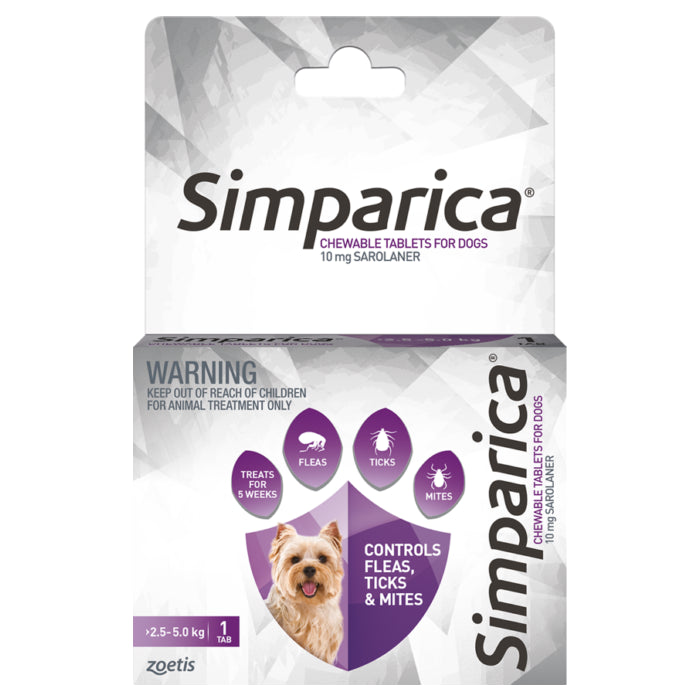 Simparica Flea Treatment For Dog 2.6-5kg (1 Pack)