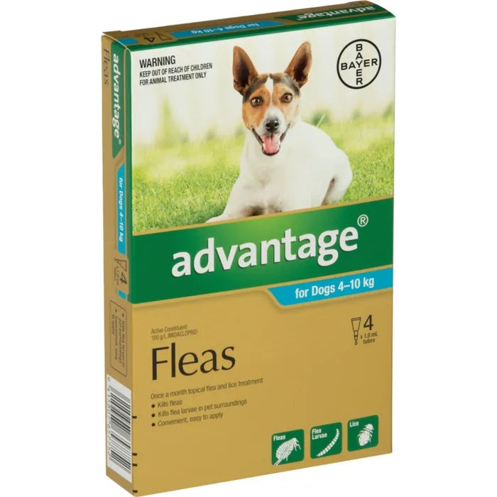 Advantage Flea Treatment For Dog 4-10kg (4 Packs)