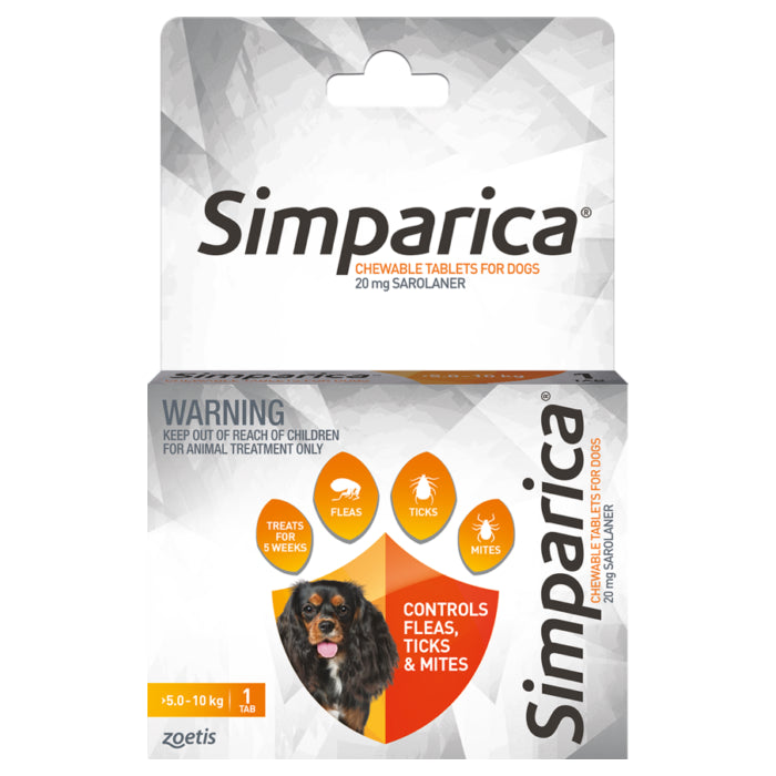 Simparica Flea Treatment For Dog 5.1-10kg (1 Pack)