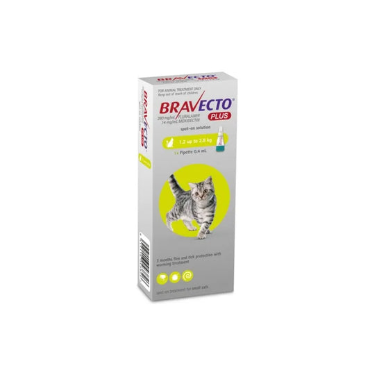 Bravecto Plus Flea Treatment Spot-on For Cat 1.2-2.8kg