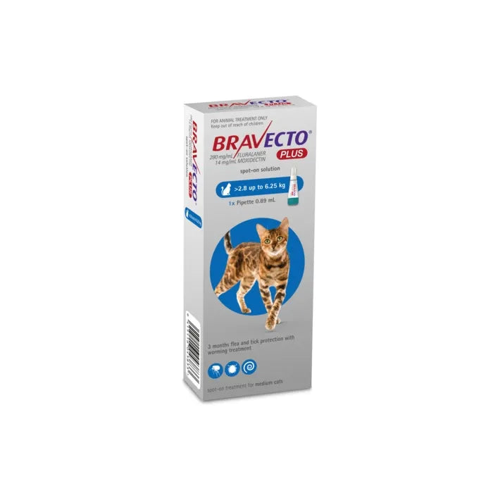 Bravecto Plus Flea Treatment Spot-on For Cat 12.8-6.25kg