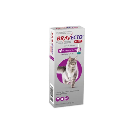 Bravecto Plus Flea Treatment Spot-on For Cat 6.25-12.5kg