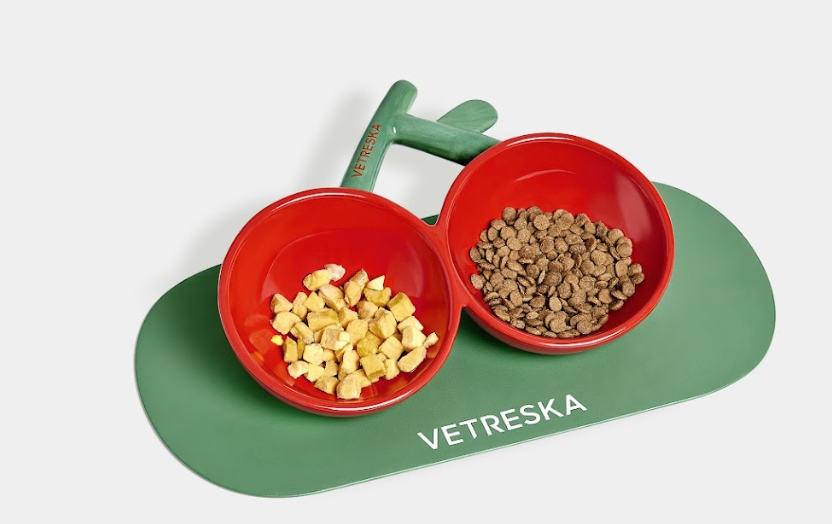 VETRESKA Like A Cherry Ceramic Bowl for Cat