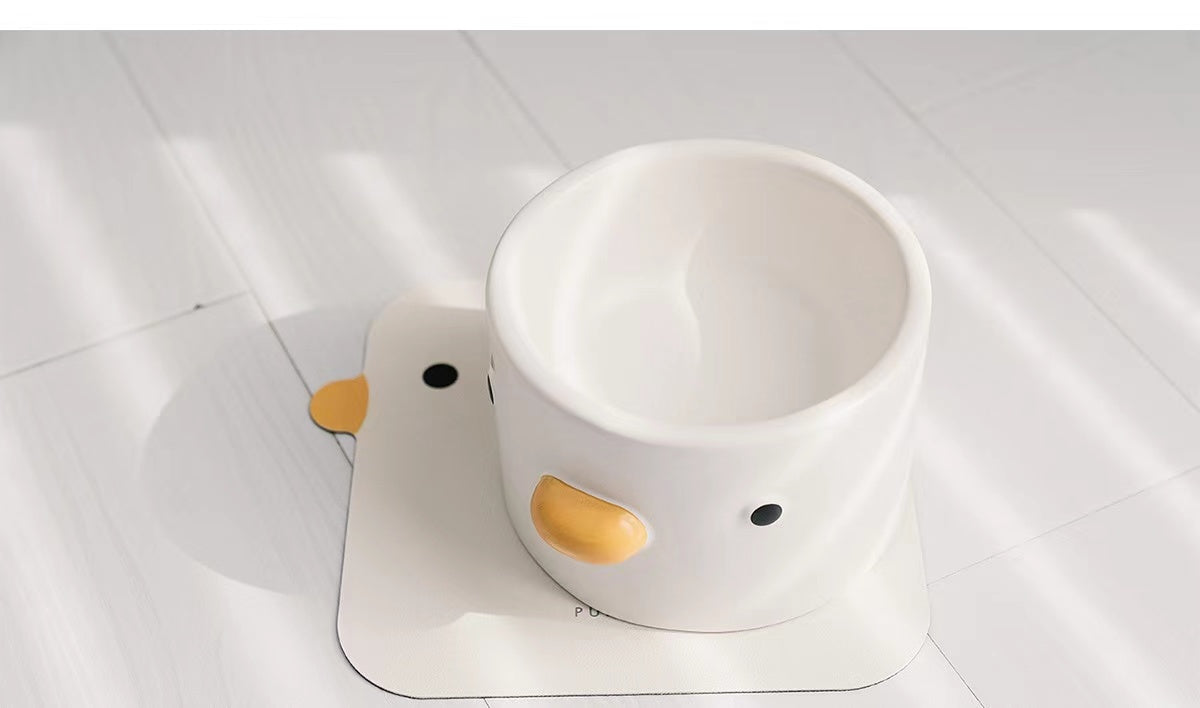 PURROOM Little chick Ceramic Raised Feeding Bowl for Pet