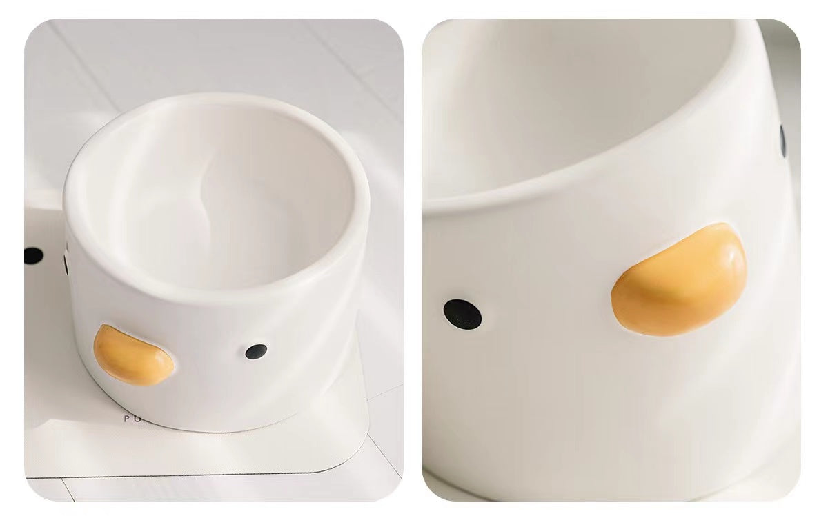 PURROOM Little chick Ceramic Raised Feeding Bowl for Pet