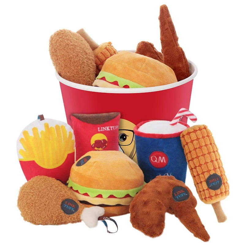 LinkTuff Fast Food Plush Dog Toy