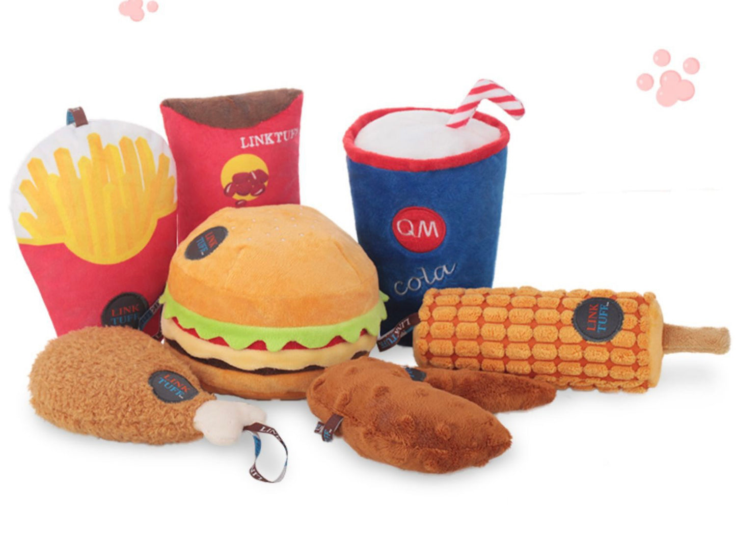 LinkTuff Fast Food Plush Dog Toy