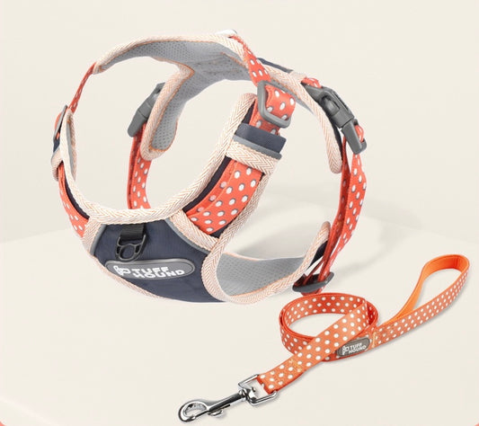 Tuff Hound Dog Harness with Lead Orange Large