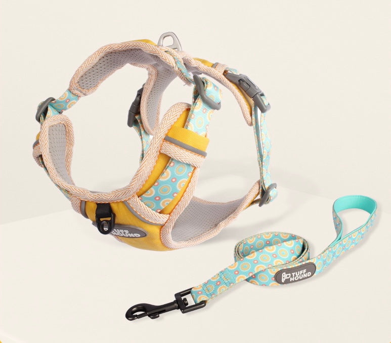 Tuff Hound Dog Harness with Lead Yellow X-Small