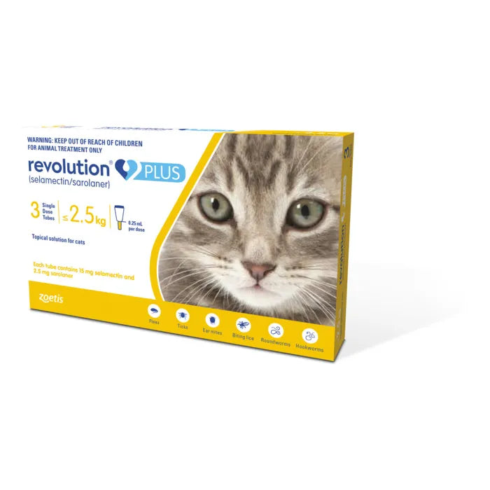 Revolution Flea Treatment for Cat 1.25-2.5kg (3 packs)