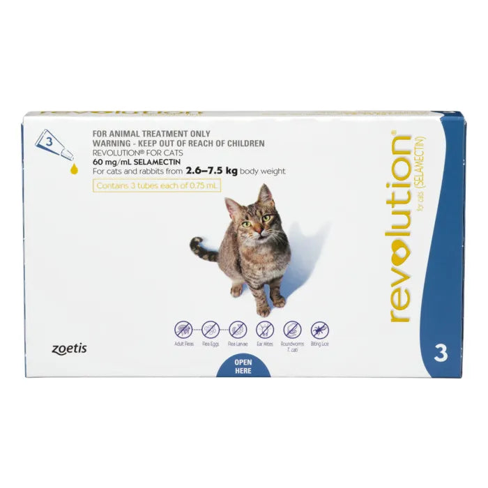 Revolution Flea Treatment For Cats 2.6-7.5kg (3 packs)