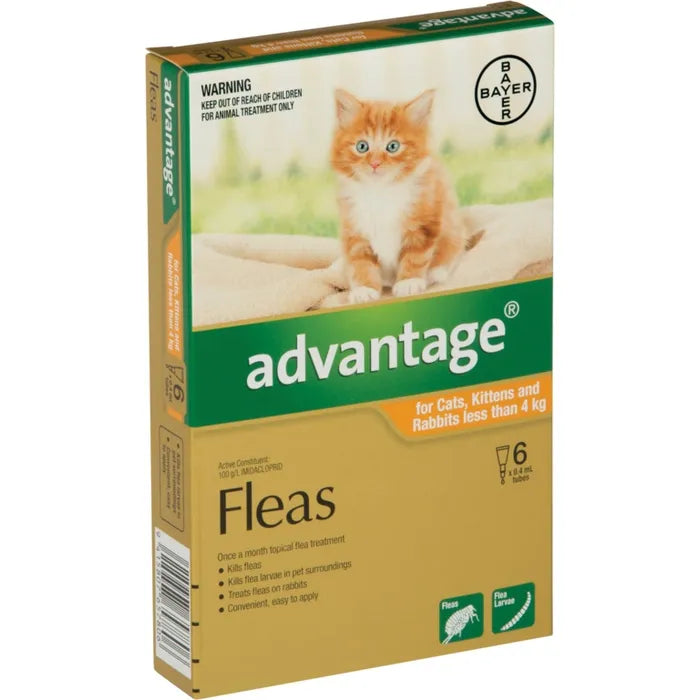 Advantage Flea Treatment For Cat 0-4kg (6 Packs)