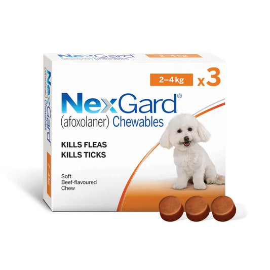 Nexgard Chewable Tablet Flea & Tick Treatment 2-4kg (3 packs)