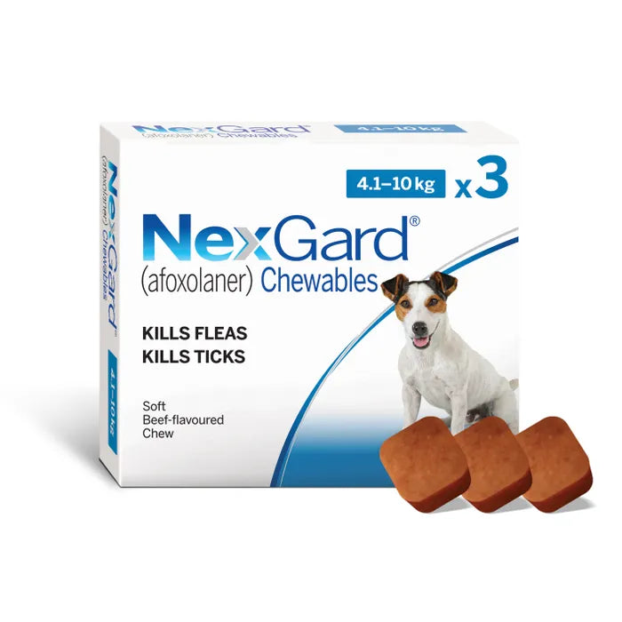 Nexgard Chewable Tablet Flea & Tick Treatment 4.1-10kg (3 packs)