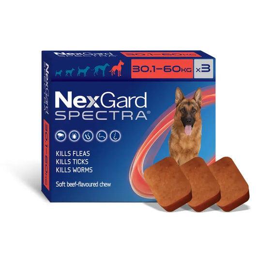 Nexgard Spectra Flea Tick & Worm Chewable Treatment 30.1-60kg (3 packs)